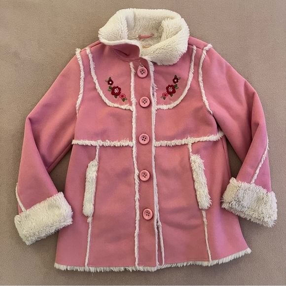 Gymboree Cozy Owl Pink Faux Shearling Coat - Picture 7 of 7